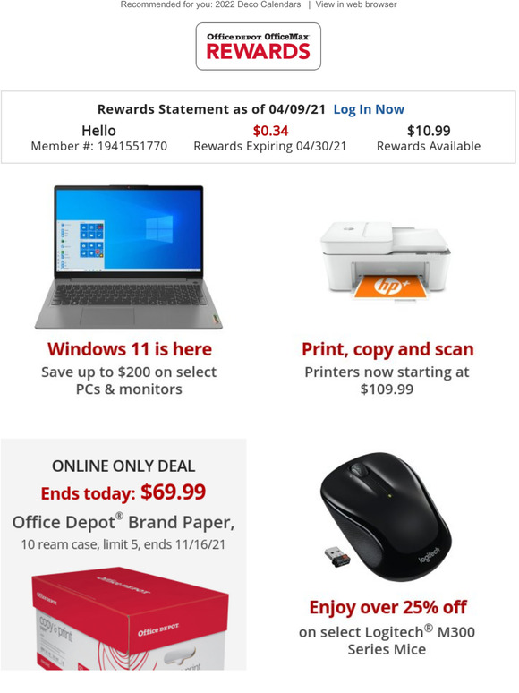 Office Depot® OfficeMax® Click to view > > Windows 11 Is Here, Save Up To 200 On Select PCs