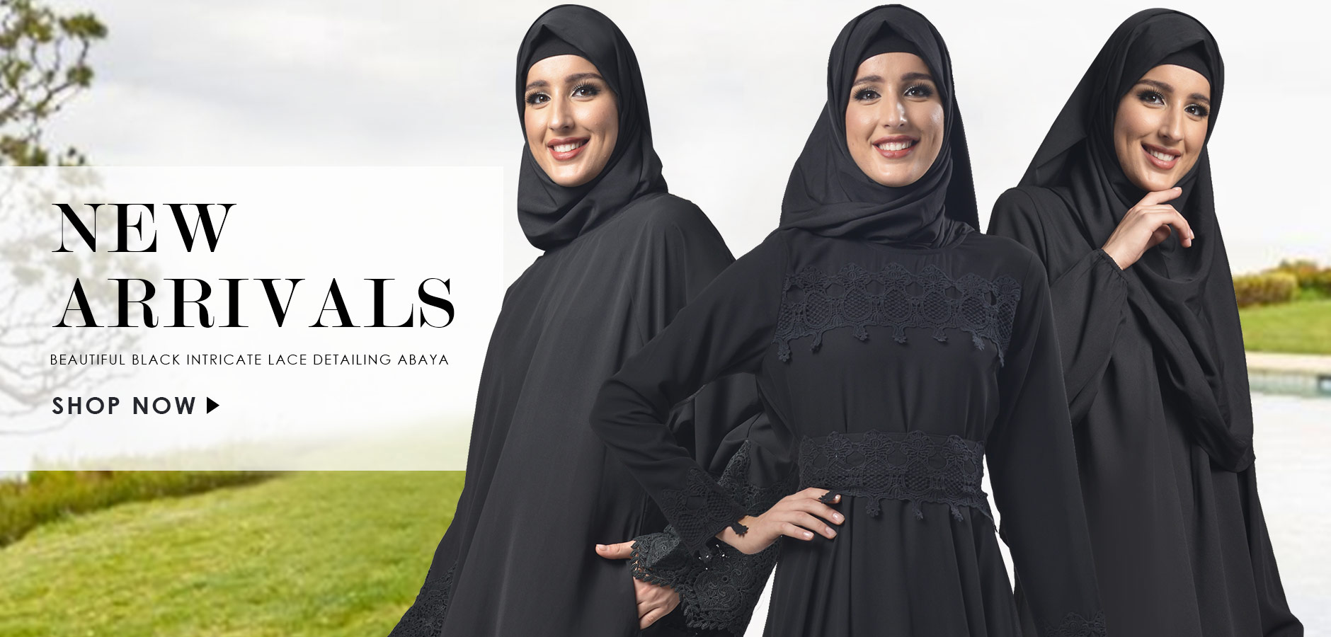 East Essence NEW Beautiful Black Lace detail Abayas and Kaftans