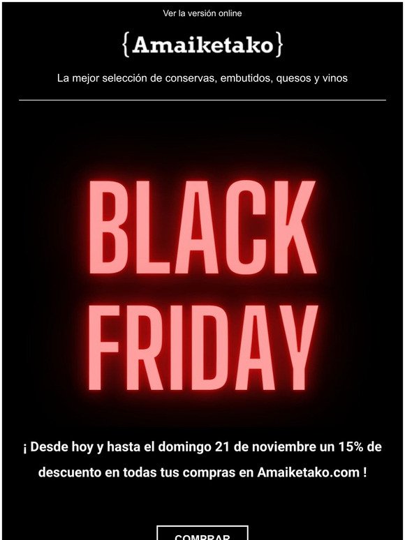 BLACK FRIDAY 15% DE DESCUENTO!