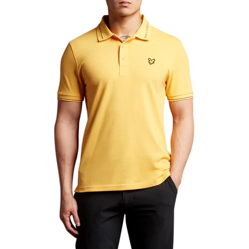 Image of Lyle & Scott Branded Collar Polo Shirt - Sunbeam
