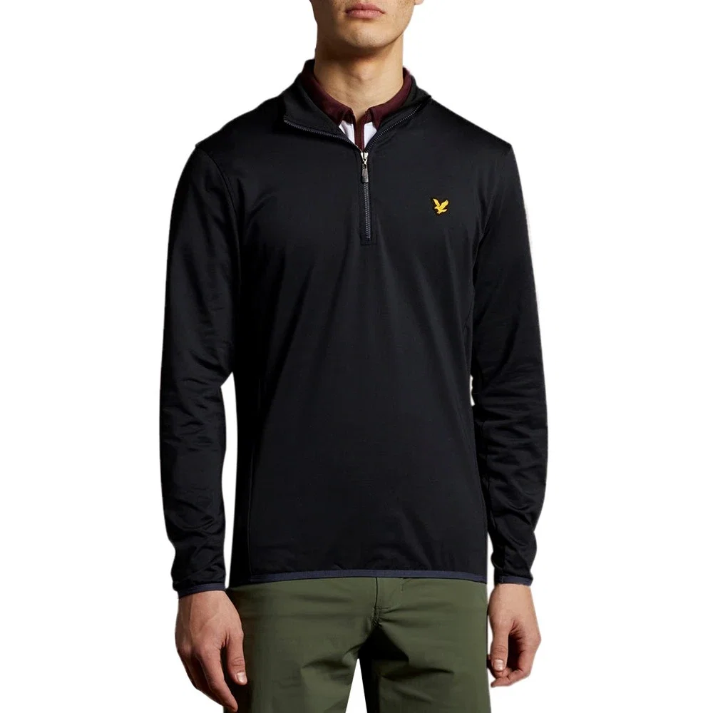 Image of Lyle & Scott Tech 1/4 Zip Midlayer - True Black