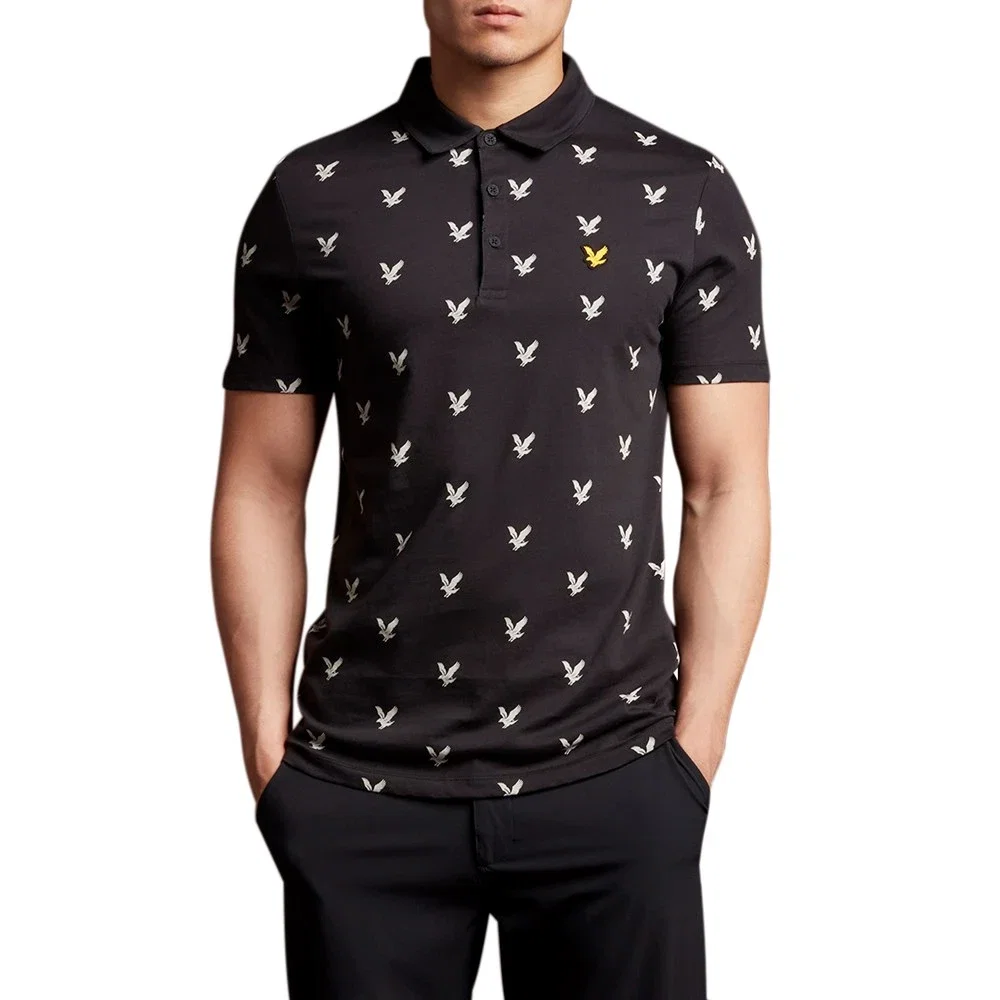 Image of Lyle & Scott Eagle Print Polo Shirt - Golf Eagle Print