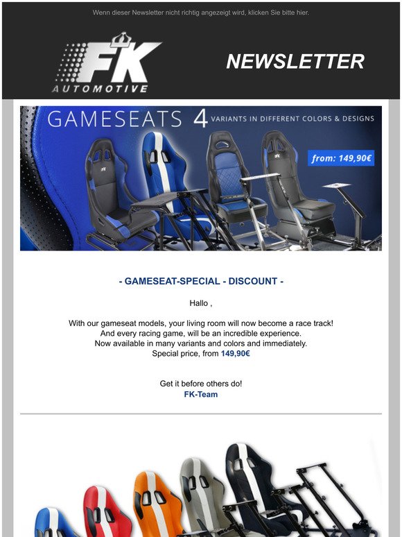 GAMESEAT-SPECIAL!  DISCOUNT-PROMOTION !