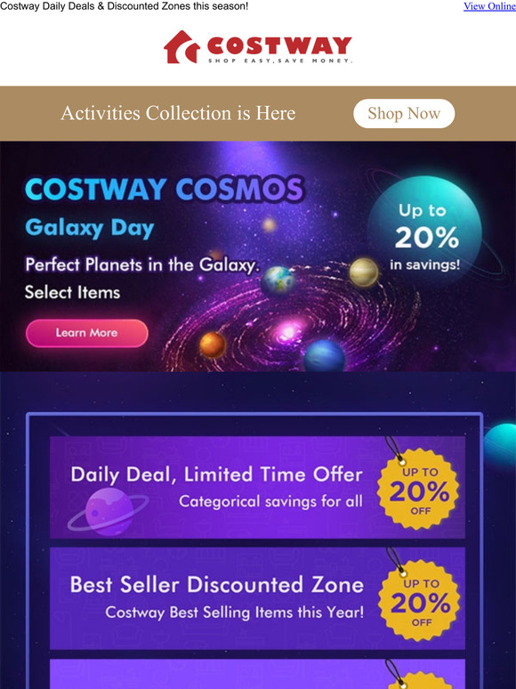 Costway Cosmos Galaxy Day - Daily Deals & Discounted Zones this season! Shop best of Costway this Year! Start shopping now