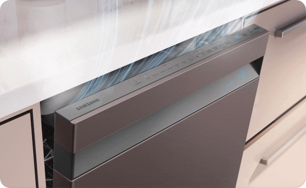 Samsung Smart BESPOKE Linear Wash Dishwasher uses Linear Wash technology & Aqua Blast jets
