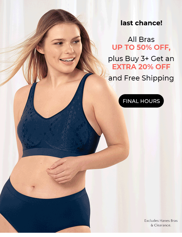Barely There: Time's Running Out! Buy 3+ Bras, Get 20% Off & Free