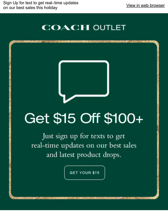 coach outlet sign up