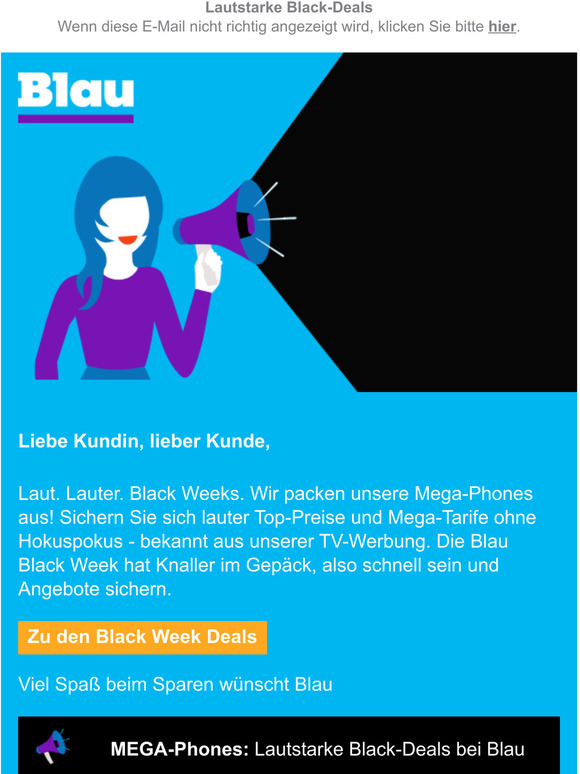 Blau Black Week Alarm