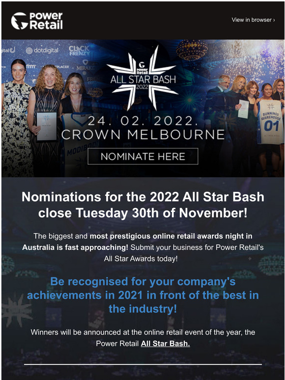 Power Retail The Power Retail All Star Bash Award Submissions have