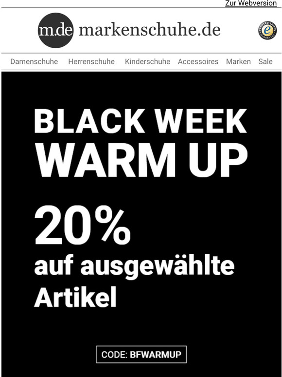 Black Week Warm Up mit 20%