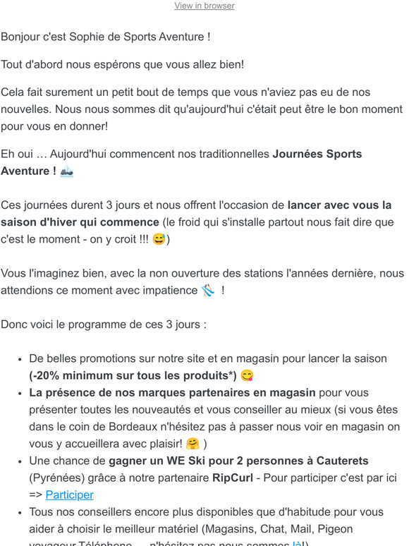 Reprise de contact aprs un long moment sans nouvelles