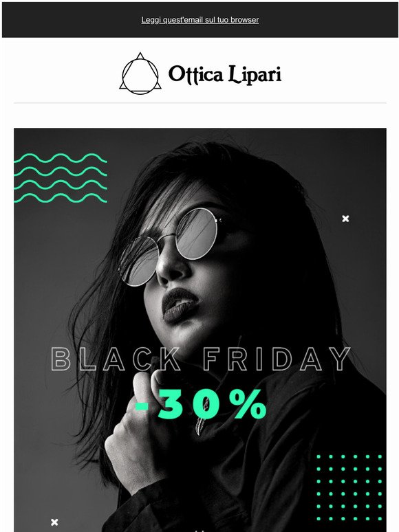  iniziata la Black Friday Sale  -30% sui tuoi occhiali online