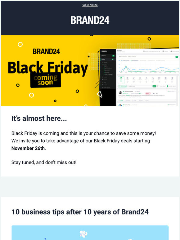 10 business tips for 10 years + BLACK FRIDAY preview