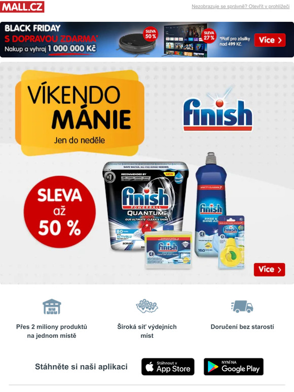 Vkendomnie: Sleva a 50 % na vechny produkty FINISH