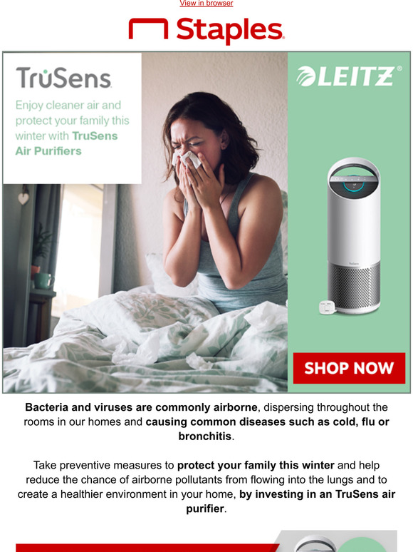 Enjoy cleaner air and protect your family this winter with TruSens Air Purifiers