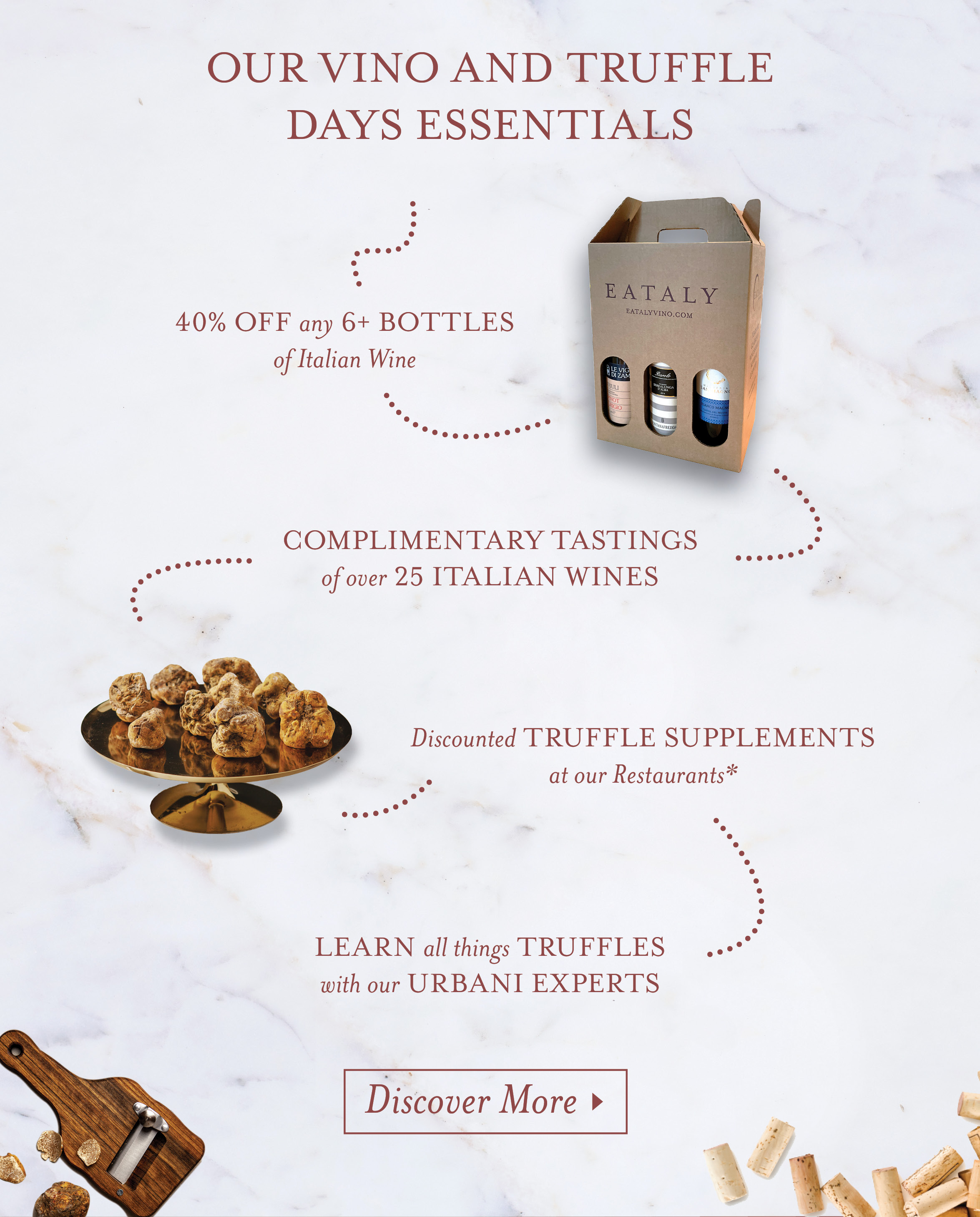 eataly Vino and Truffle Days is this weekend! Milled