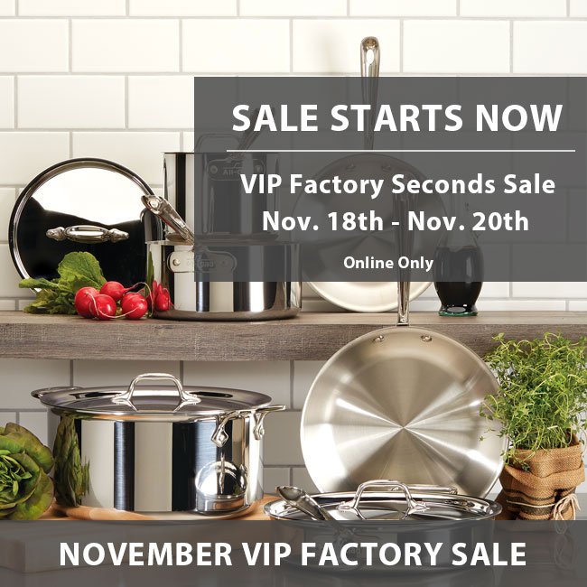 All-Clad's VIP Factory Seconds Sale on their popular cookware is