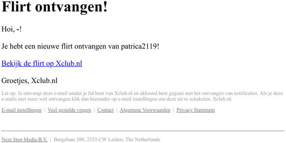 patrica2119 heeft met je geflirt! - Xclub.nl