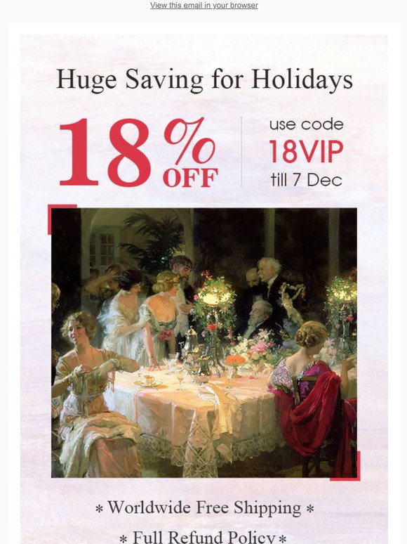 Any Painting 18% Off! Holiday Sales Ready!