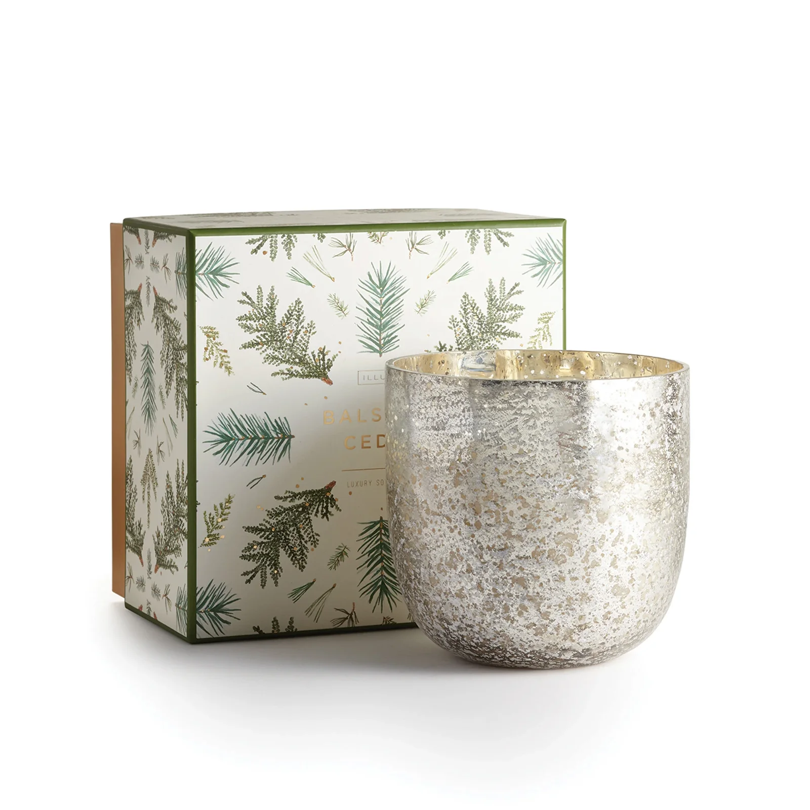 Image of Balsam & Cedar Luxe Sanded Mercury Glass Candle