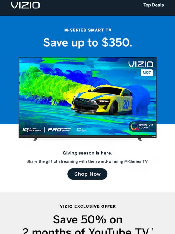 Up to $350 OFF M-Series Quantum 7 TVs