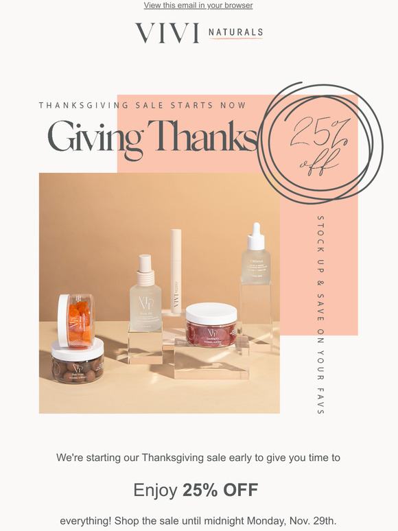 (Thanks)Giving You a Sale  25% off