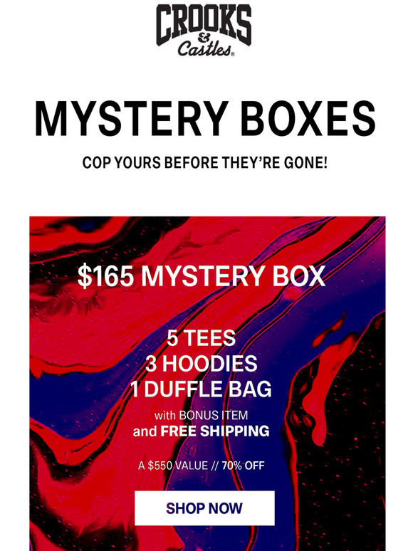 Crooks & Castles Mystery Box FOMO? Milled Crooks & Castles Mystery Box FOMO? Milled