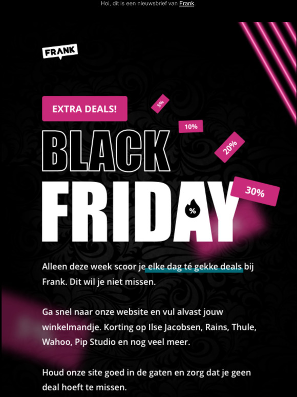 Extra Black Friday Deals bij Frank!