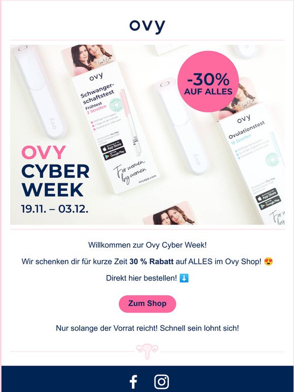 30 % AUF ALLES: Ovy Cyber Week 