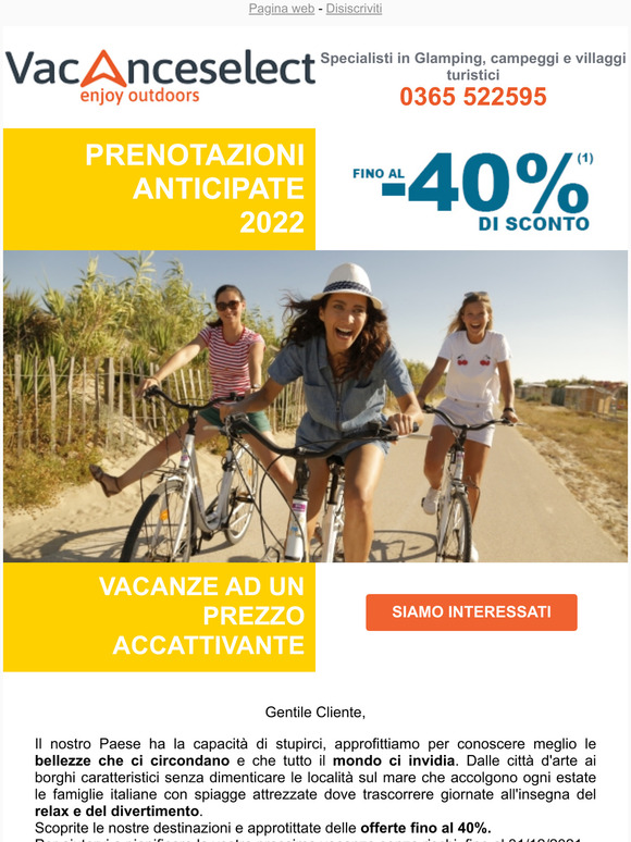 Prenotate ora e approfittate di ottimi prezzi!