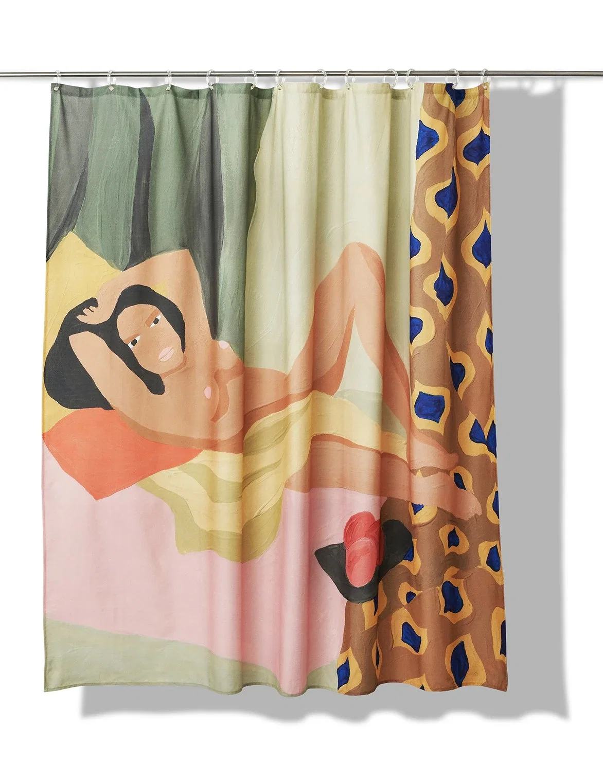 Image of Ode Artist Cotton Shower Curtain (Waterproof) by Byzance