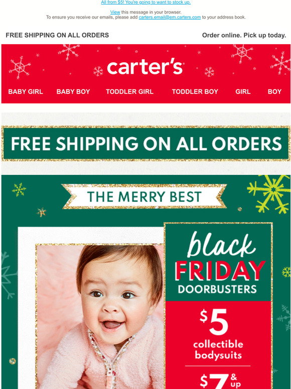 Carter's Click to see our MERRY BEST doorbusters! Milled