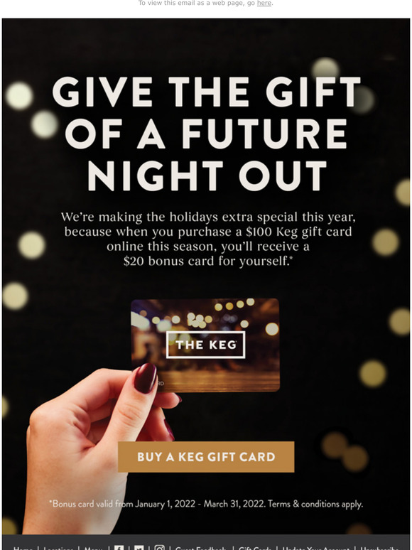 The Keg Steakhouse + Bar: It's Not Too Late To Give The Gift ...