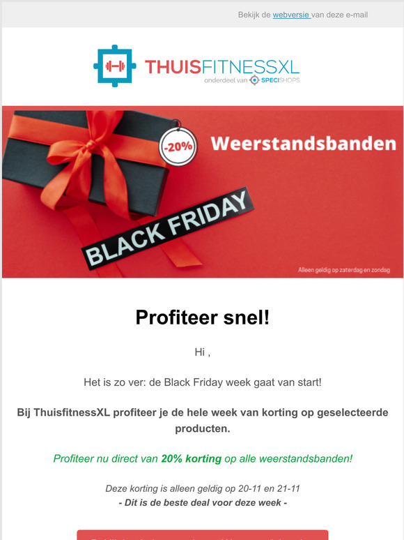 BLACK FRIDAY: profiteer za en zo van 20% op Weerstandsbanden