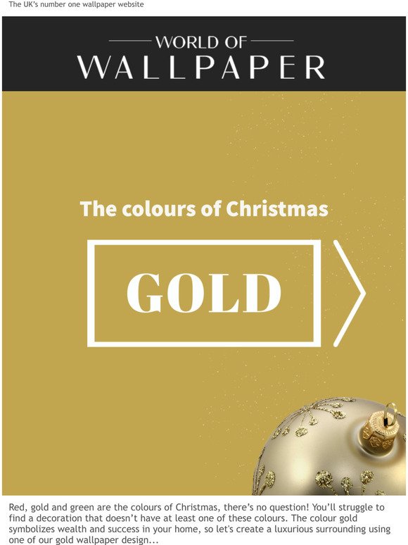 The colours of Christmas: Gold wallpapers from World of Wallpaper