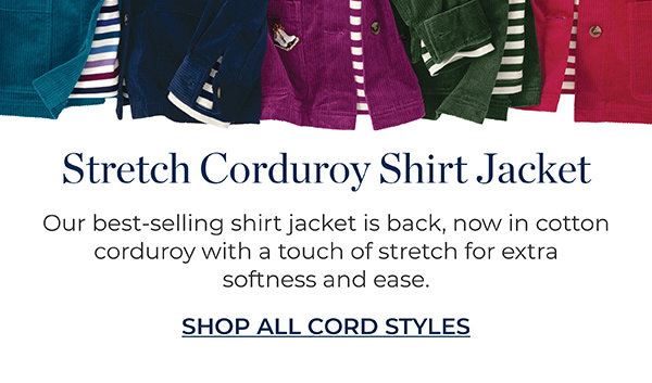 Stretch Wale Corduroy Shirt Jacket 