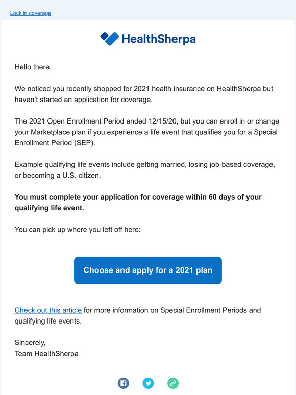 Your 2021 health insurance application