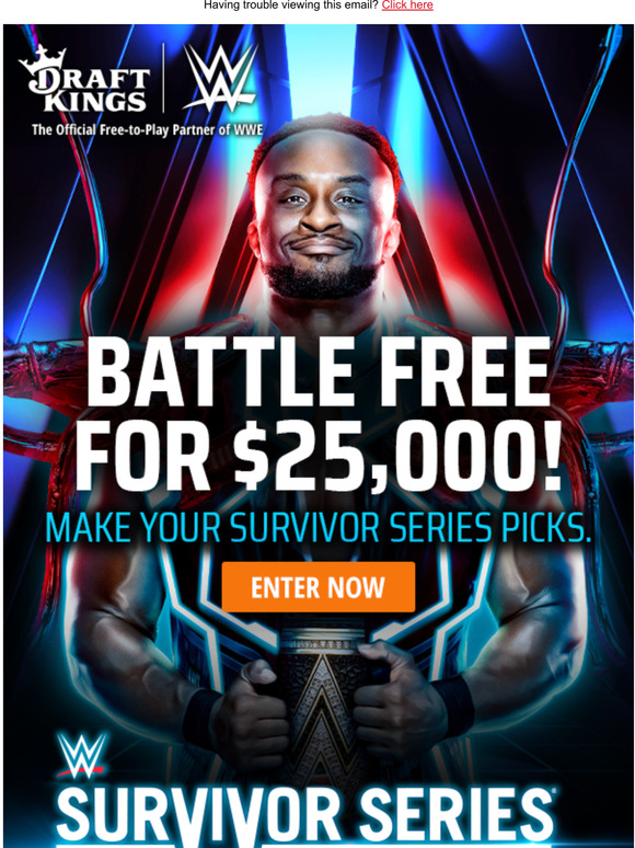 WWE Enter the free DraftKings Survivor Series pool for your chance to