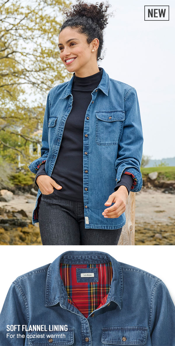 L.L.Bean Global The FlannelLined Denim Shirt is Back Milled
