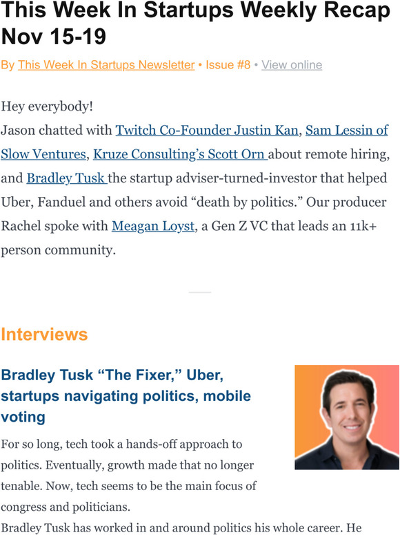 This Week In Startups Weekly Recap Nov 15-19