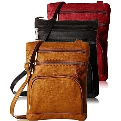 Ultra-Soft Genuine Leather Crossbody Bag, Multiple Colors