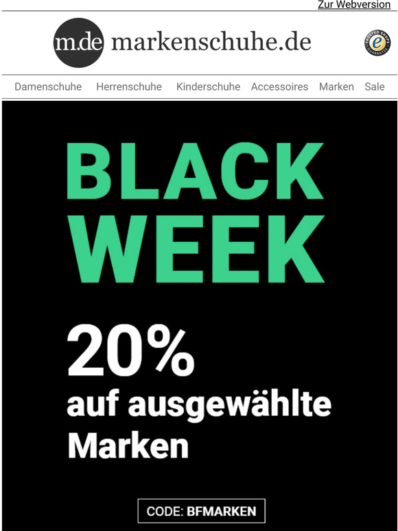 Black Week  20% auf ausgewhlte Marken