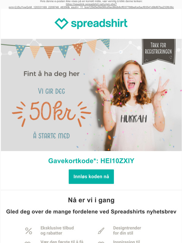 Velkommen til Spreadshirt