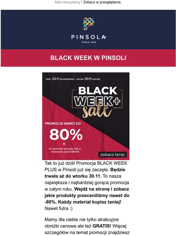 Zaczynamy BLACK WEEK w Pinsoli