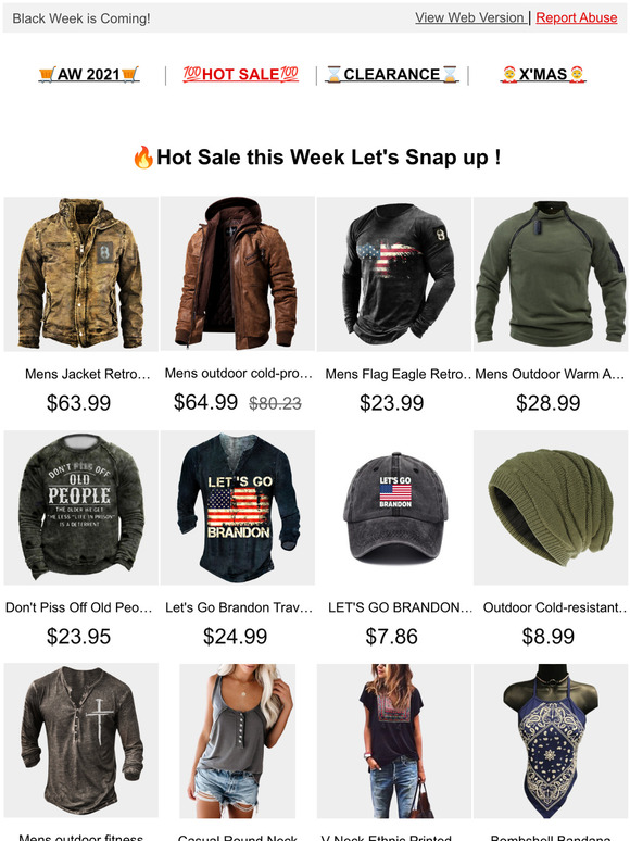 Black Week is Coming!  Tactical Style & Outdoor Outfits Extra 20% Off!