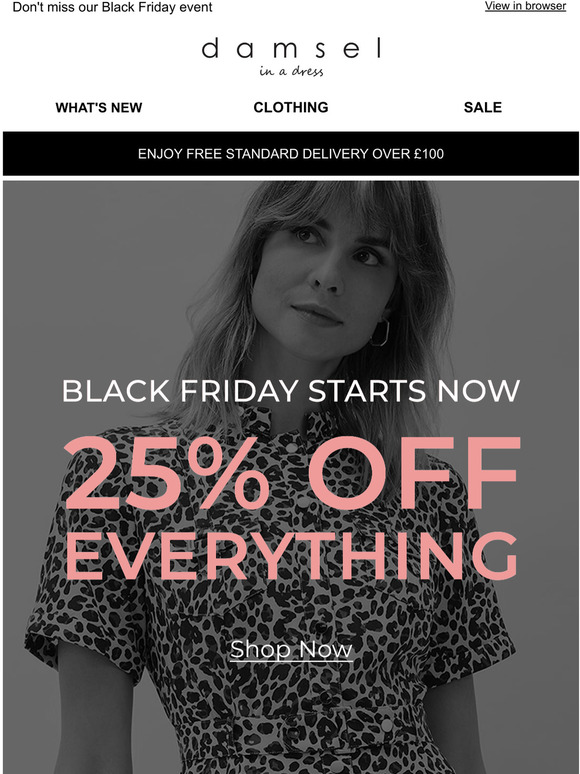 25% off EVERYTHING now online & in store