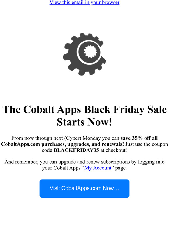 Cobalt Apps Black Friday Sale Starts Now!