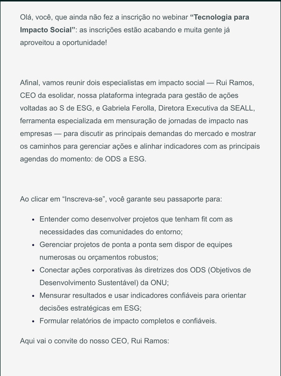 S voc ainda no se inscreveu!  LTIMAS VAGAS para o webinar de amanh
