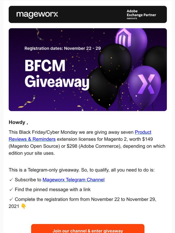 Announcing BFCM Giveaway