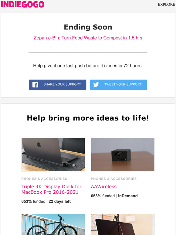 Indiegogo Ending Soon Zepan eBin Turn Food Waste to Compost in 1.5